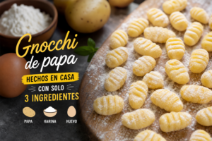 Gnocchi de papa hechos en casa con solo 3 ingredientes