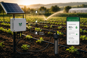 Automatización Agrícola: Diseño de un sistema de riego automatizado con sensores de humedad del suelo