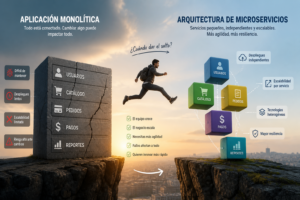 Arquitectura de Microservicios: Cuándo dar el salto desde una aplicación monolítica