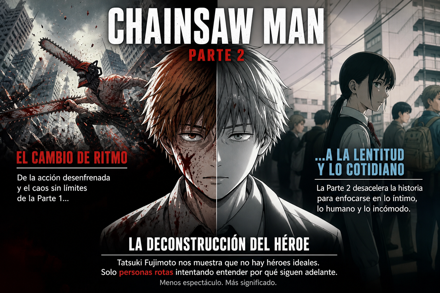 Chainsaw Man Parte 2: El cambio de ritmo y la deconstrucción del héroe en el manga de Tatsuki Fujimoto