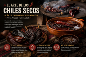 El arte de los chiles secos: Guía de tatemado e hidratación para moles perfectos