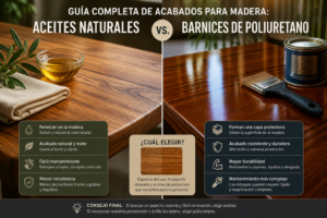 Guía completa de acabados para madera: Aceites naturales frente a barnices de poliuretano