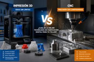 Impresión 3D vs CNC: ¿Cuál es la mejor tecnología de fabricación digital para tu taller?
