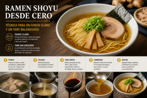 Ramen Shoyu desde cero: Técnica para un fondo claro y un Tare balanceado